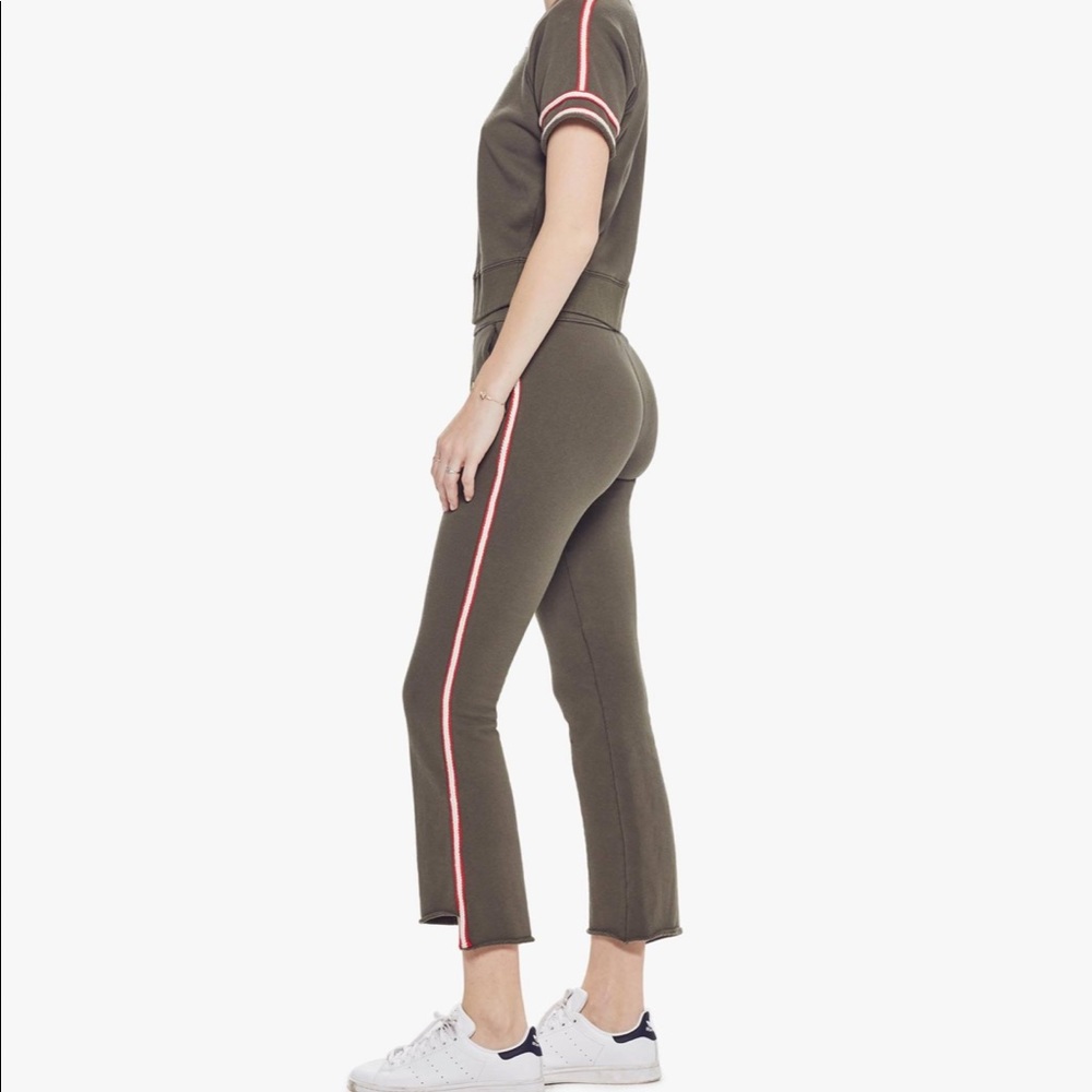 Mother made in USA S sweatsuit lounger crop fray